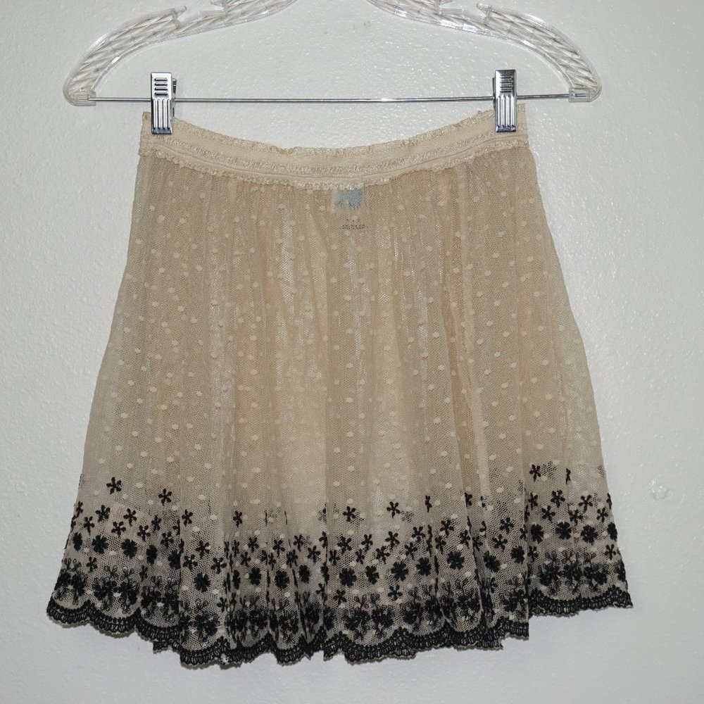 Free People Floral and Polka Dot Waistband Skirt